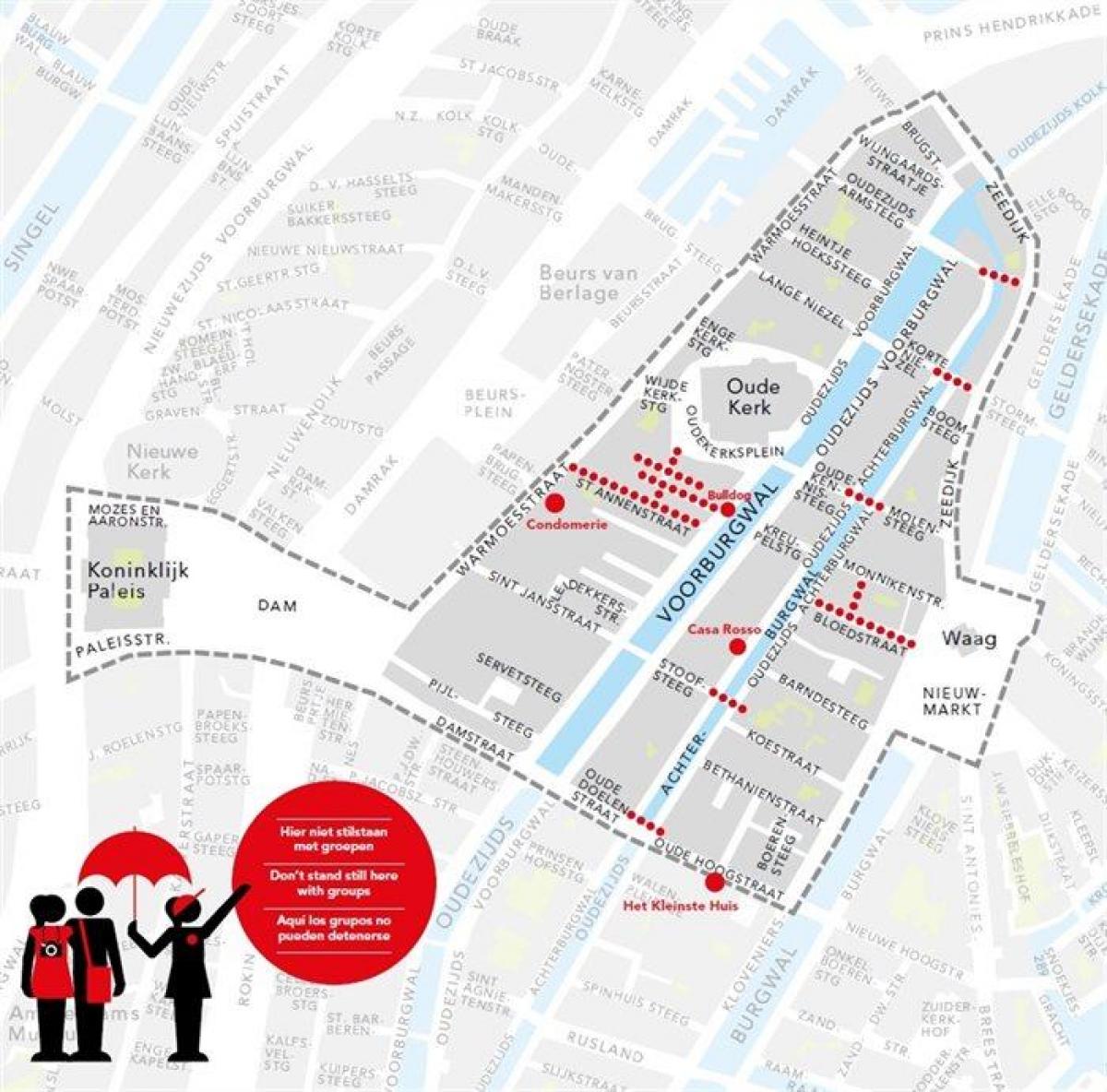 kaart van Amsterdam redlight