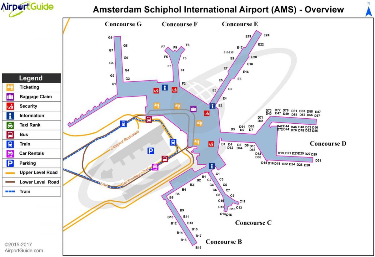 De Amsterdam international airport kaart