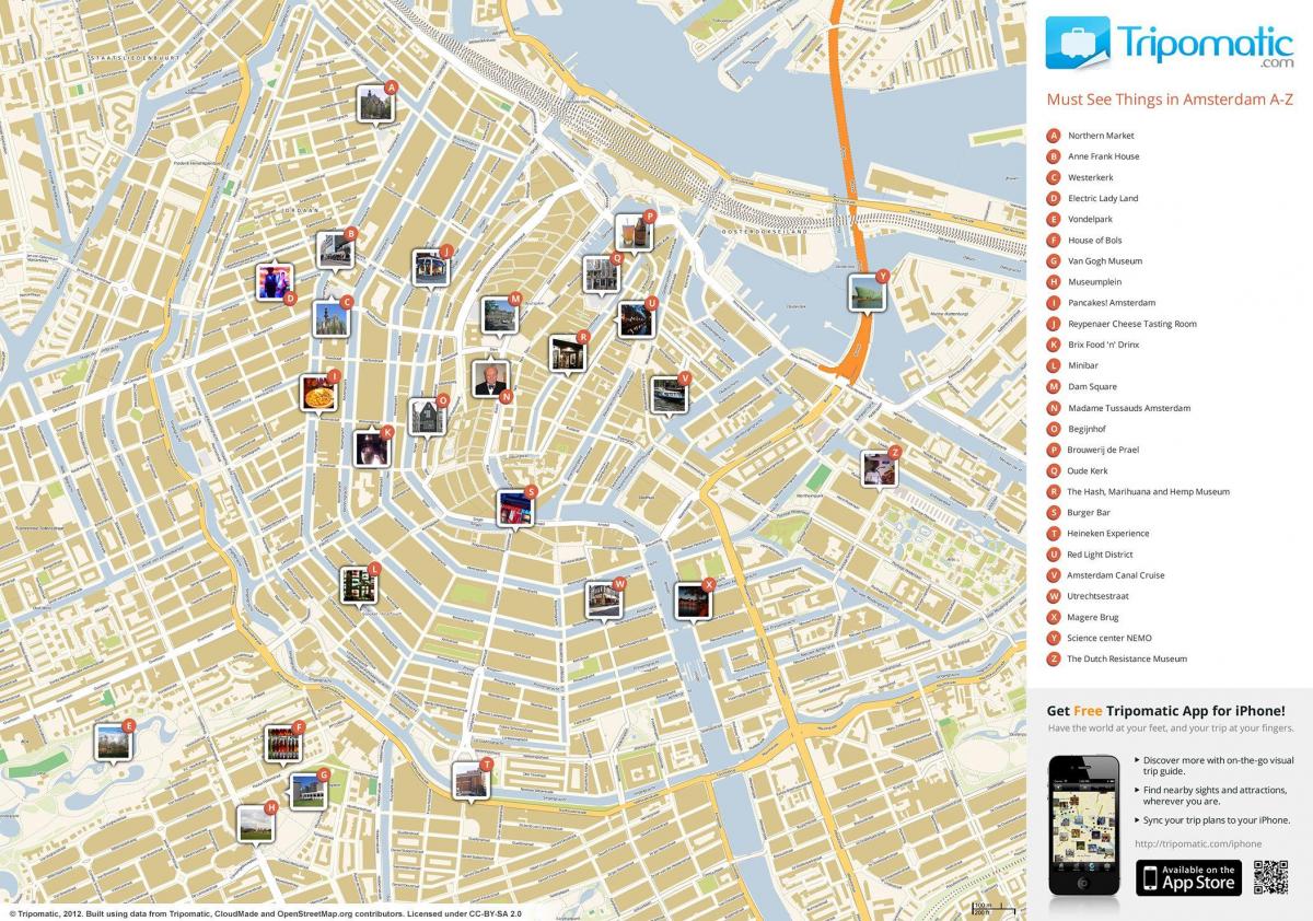 kaart van Amsterdam dingen te doen