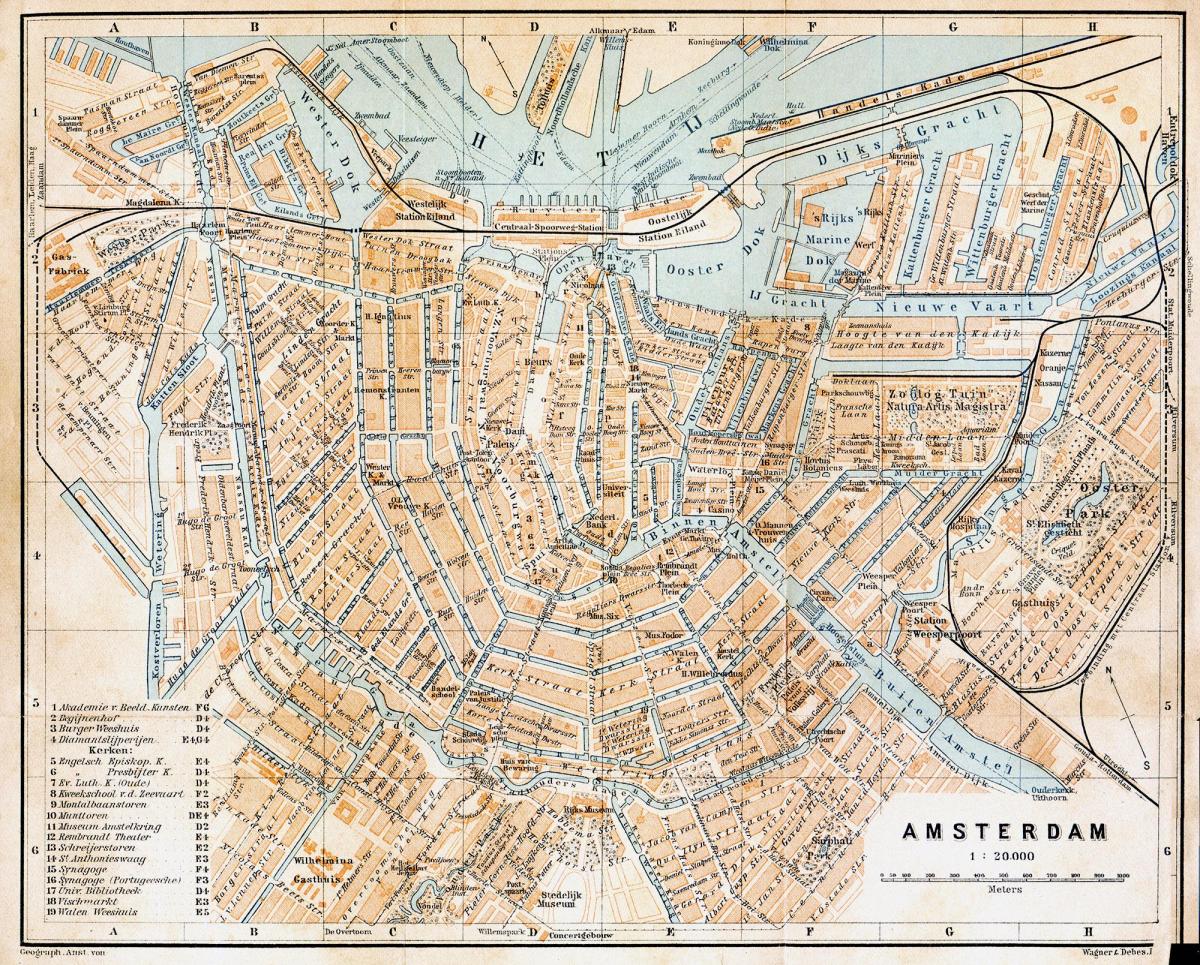 Amsterdam oude stad kaart