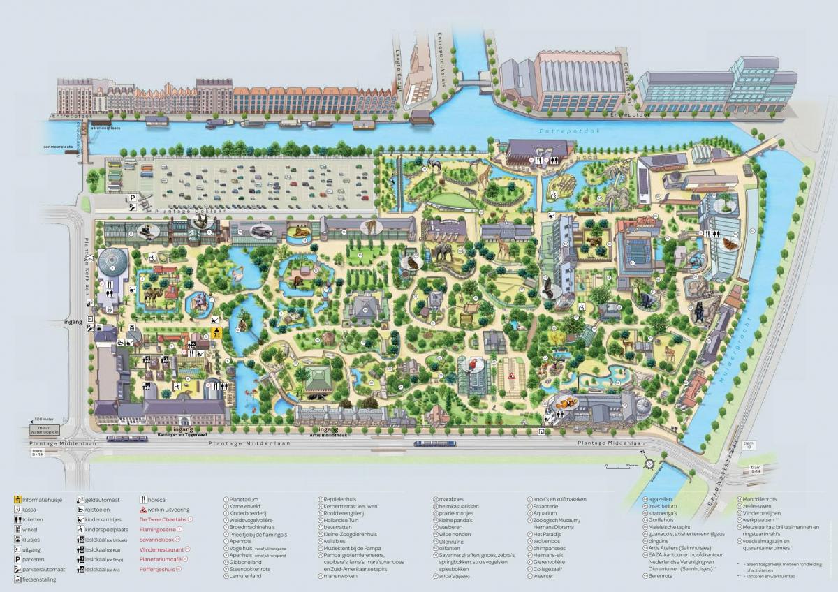 kaart van de Amsterdamse dierentuin