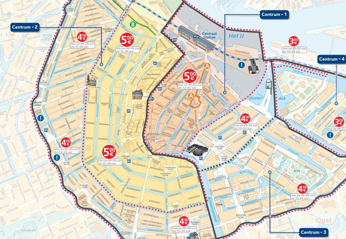 Amsterdam parkeren zones kaart