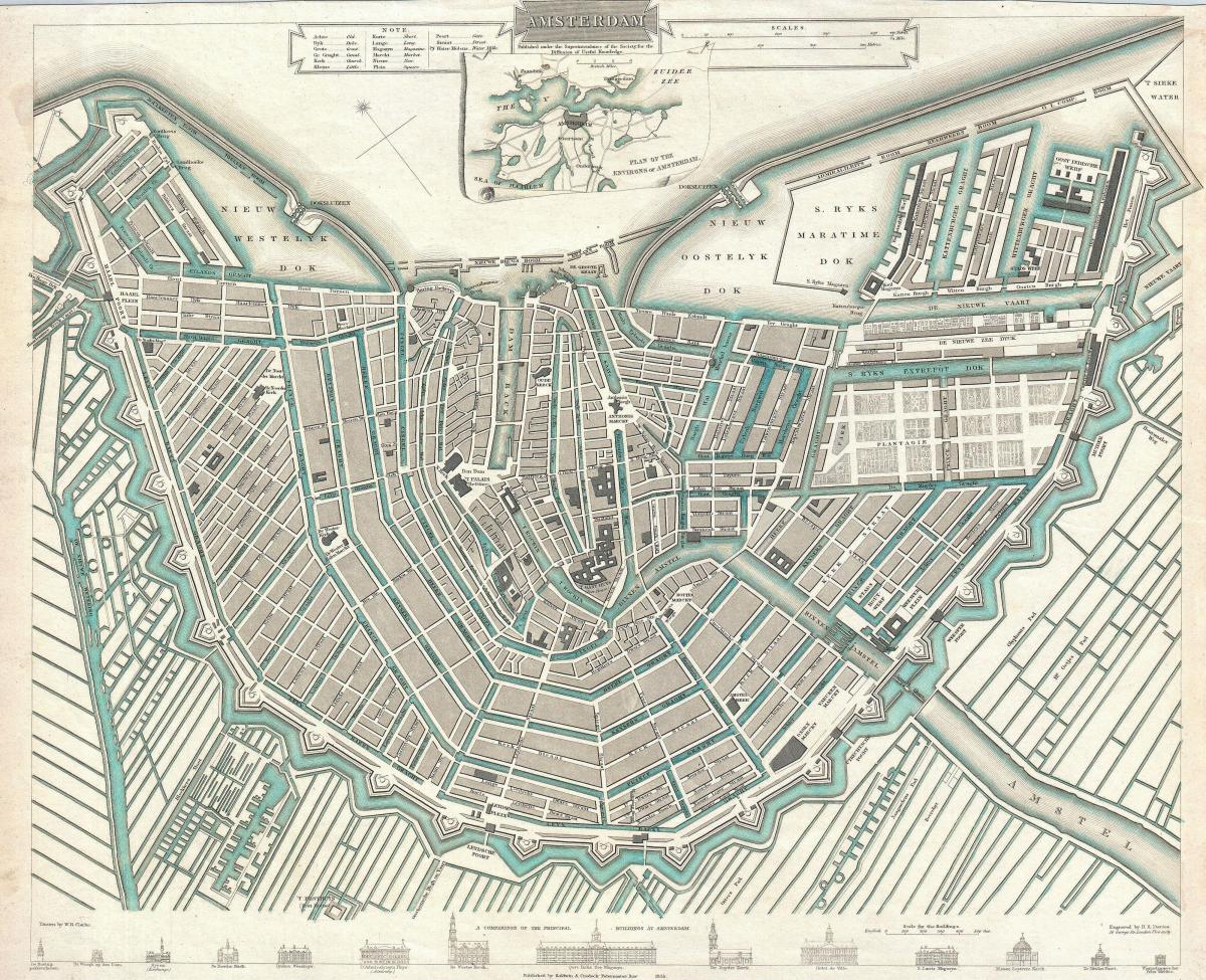 kaart van vintage Amsterdam