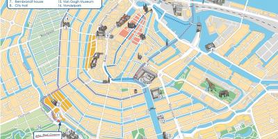 Kaart van Amsterdam canal boat route
