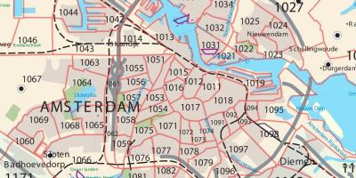 Kaart van Amsterdam postcode