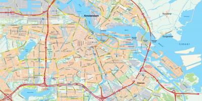 Kaart van Amsterdam weg
