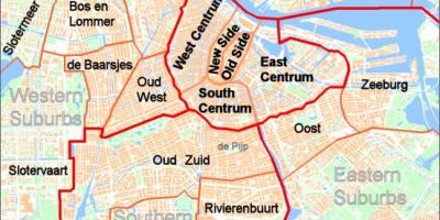 Kaart van Amsterdam en voorsteden
