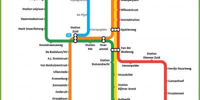 Kaart metro Amsterdam