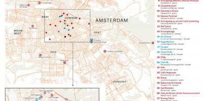 Kaart van Amsterdamse nachtleven
