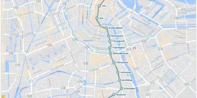 Amsterdamse tram 4 route kaart