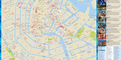 Amsterdam plattegrond van de stad met toeristische attracties