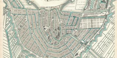 Kaart van vintage Amsterdam