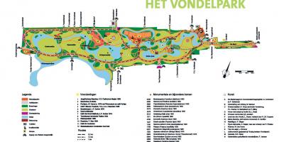 Kaart van het vondelpark Amsterdam